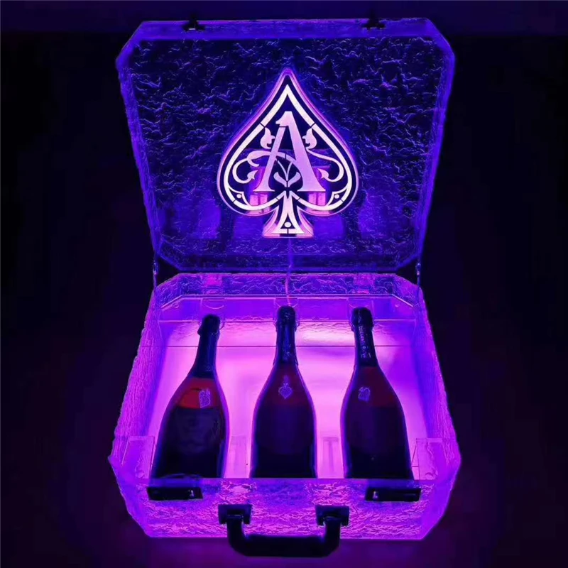 LED CRYSTAL ACE OF SPADE CHAMPAGNE CASE