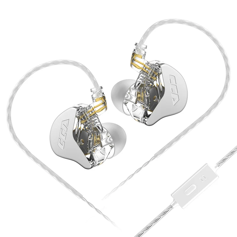CCA CRA HiFi oortelefoon 3,8 μ composiet polymeer membraan dynamische driver met diepe bas afneembare 0,75 mm 2-pins OFC-kabel