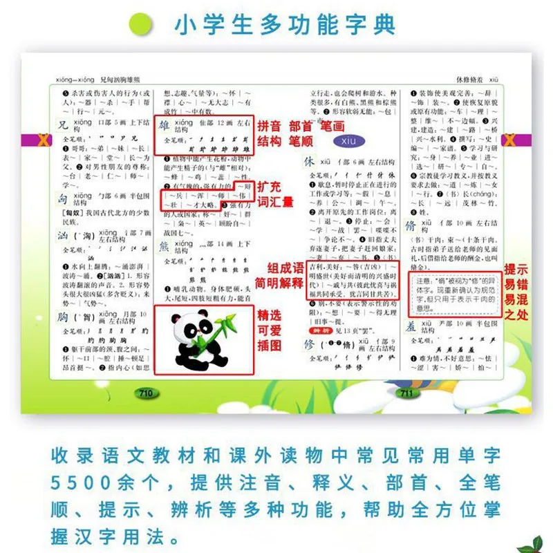 Multifunctional Dictionary for Chinese Primary School Students Full Color Edition Cihai Version
