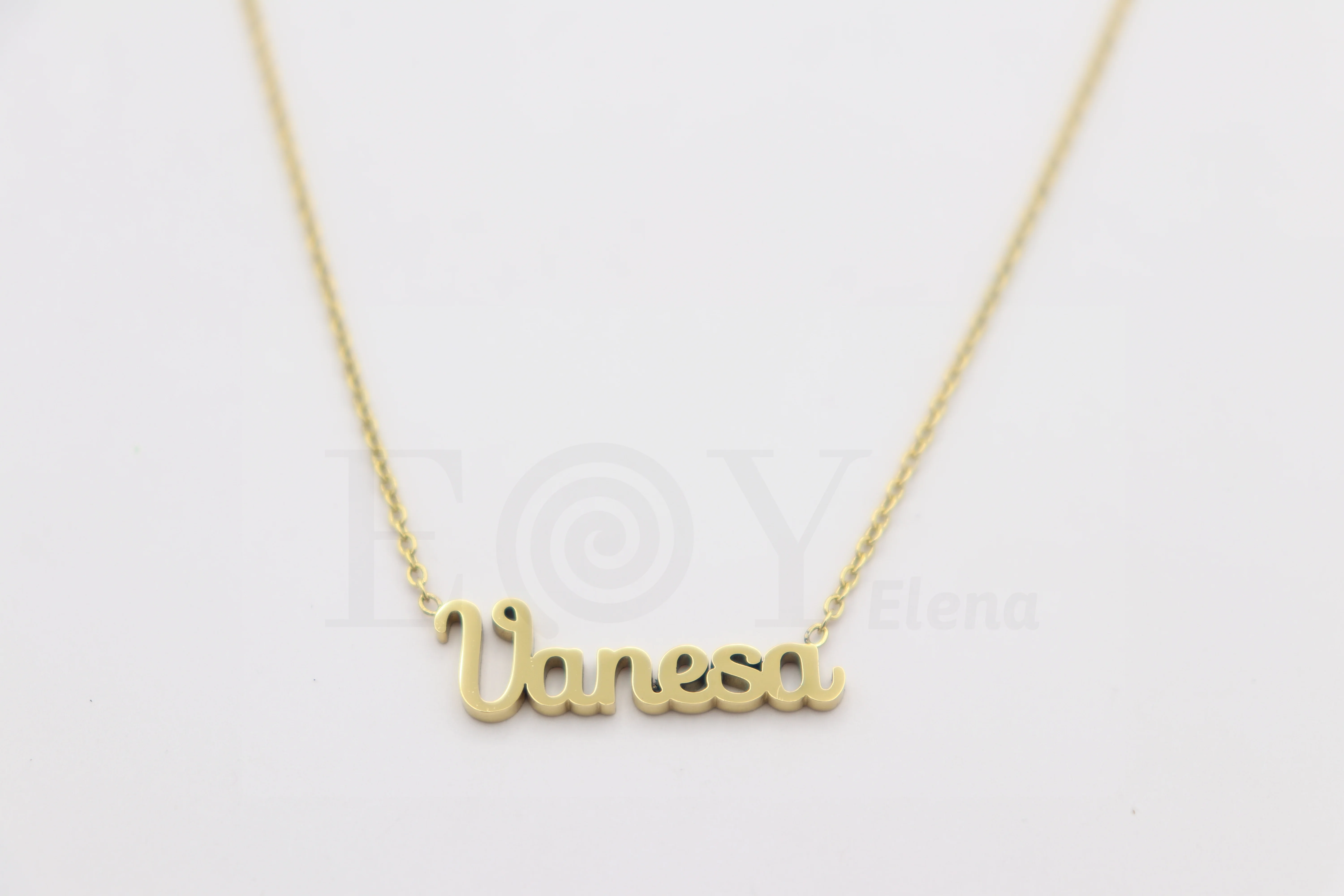 Collar De Acero Inox Con Nombre De Vanesa Color Dorado Alta Calidad Envió Desde España