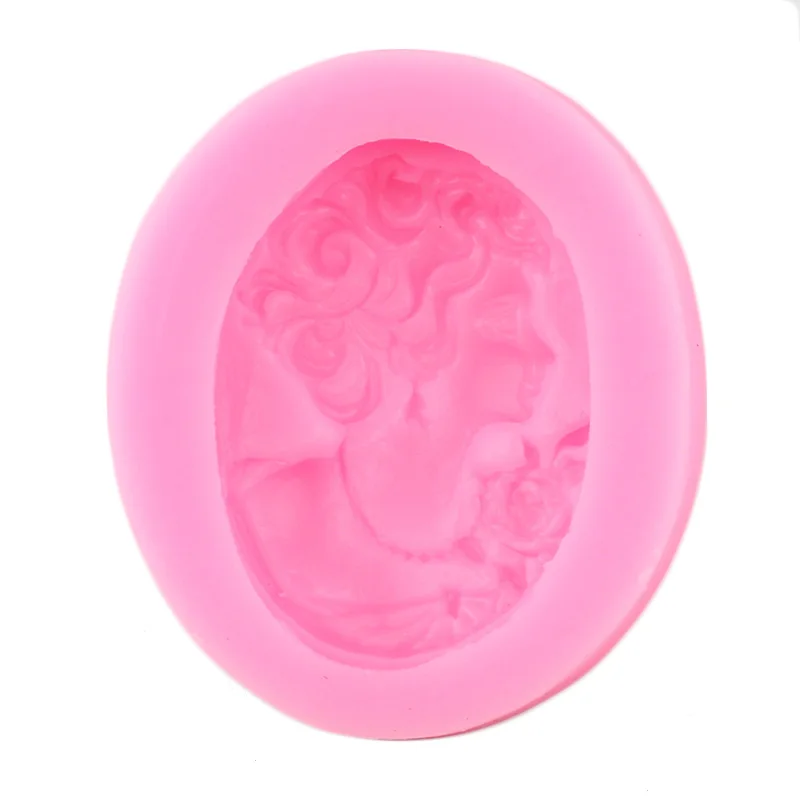 Classic Woman Cameo Silicone Mold Lady Avatar Cupcake Topper Fondant Cake Decorating Tools Candy Resin Chocolate Gumpaste Mould