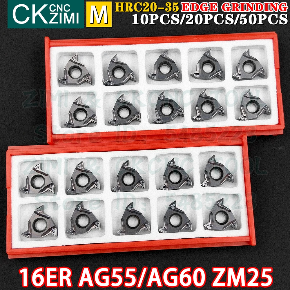 16ER AG55 ZM25 16ER AG60 ZM25 Carbide Inserts Internal Thread Threaded Turning Inserts Tools CNC Mechanical Metal Lathe Tools