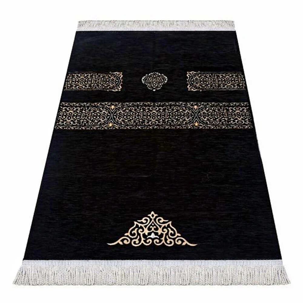 Kaaba Wall Pattern Prayer Rug Luxury Chenille Velvet Kaaba Look prayer rug