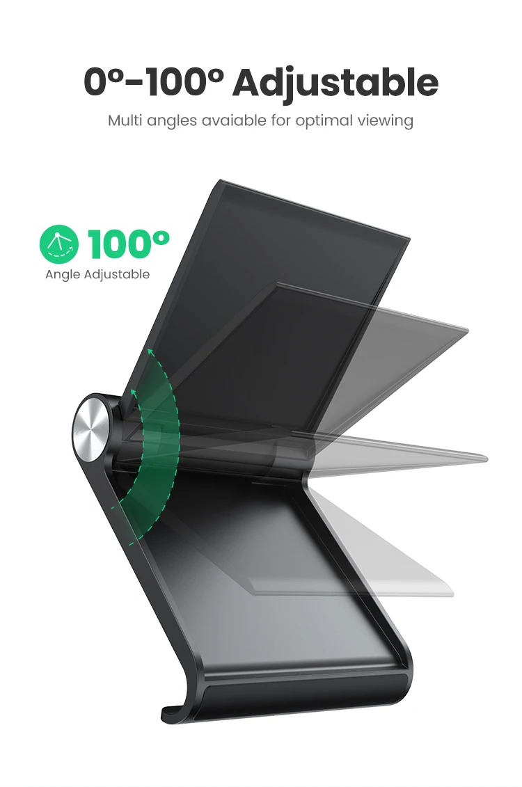 UGREEN Support Téléphone Bureau Réglable Pliable - Stand Smartphone Blanc Compatible IPhone Galaxy Etc.