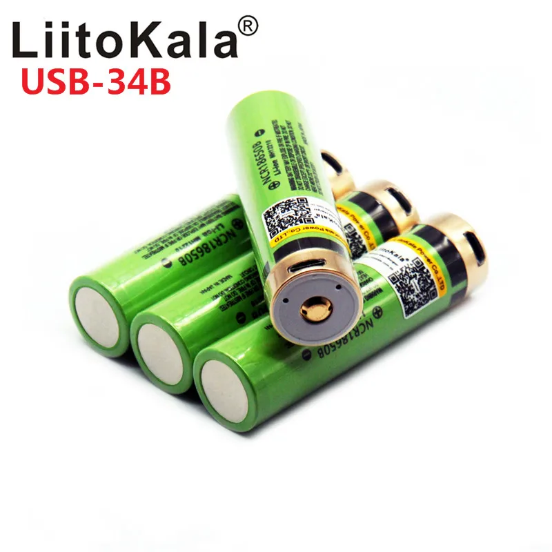 Gorący LiitoKala USB 3.7V 18650 3400mAh Li-ion akumulator na USB z lampka kontrolna LED dc-ładowanie