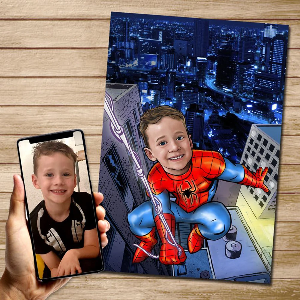 

Disney Spider Man Custom Canvas Poster For Kid Room Decor Custom Personalized Printing Picture Wall Art Children Gifts Frameless