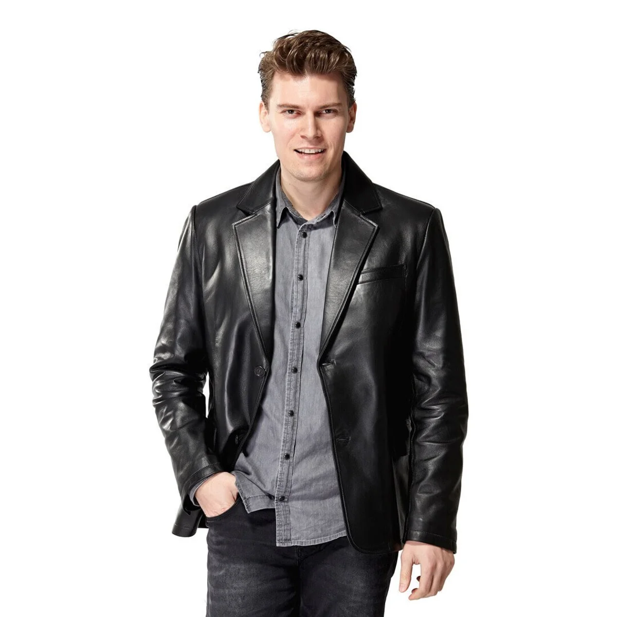 Air vent holder Black Leather Jacket Original Lambskin autunno inverno 2022 Biker Slim Large Size VintageTürkiye
