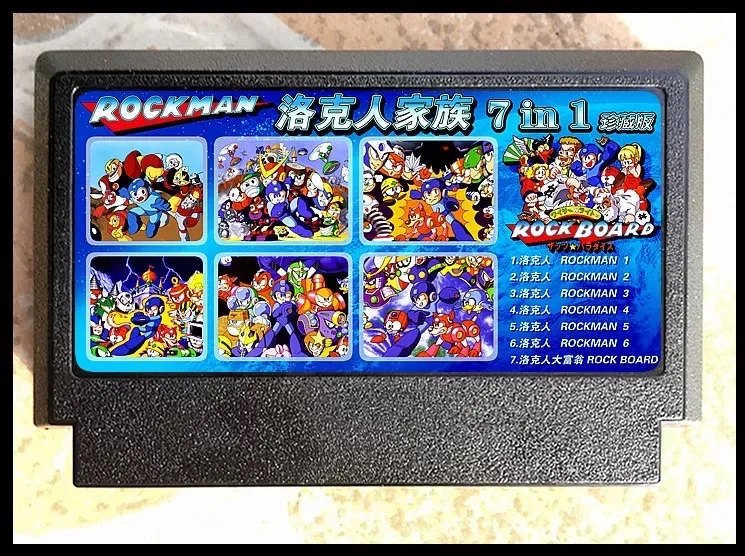 60pin 8bit game card : Rockman 6 IN 1 Collection Cartridge ( Japan Version!! )