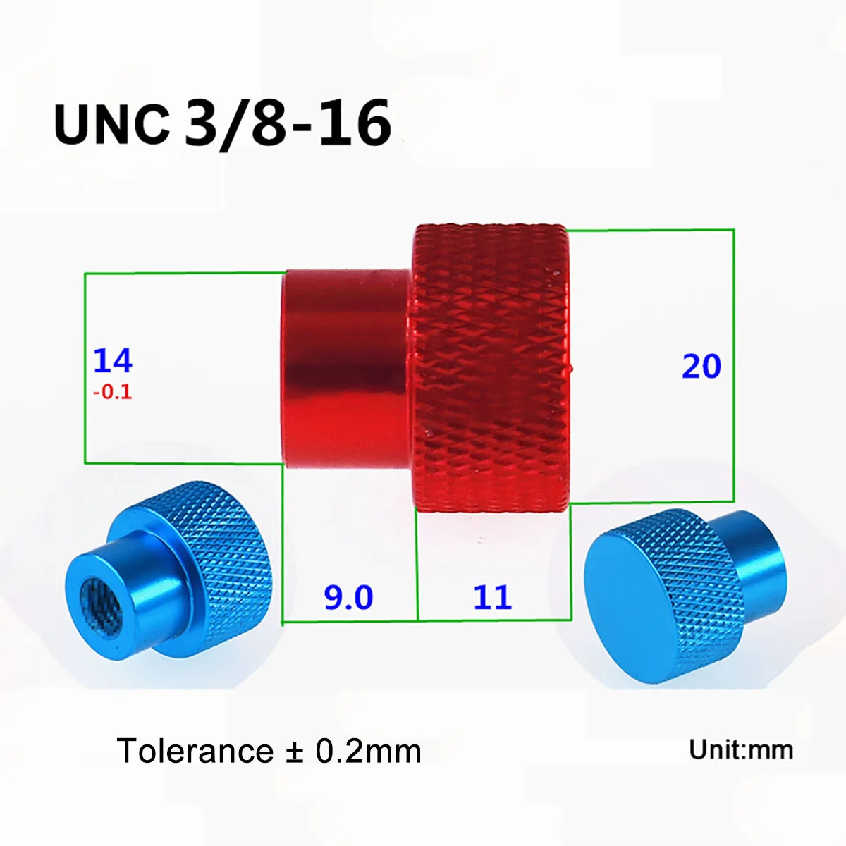 2 шт. UNC #6-32,1/4-20, 3/8-16 затягивающая гайка с потайным отверстием для руки анодированная алюминиевая накатанная головка Высокая Шаговая гайка для моделей RC