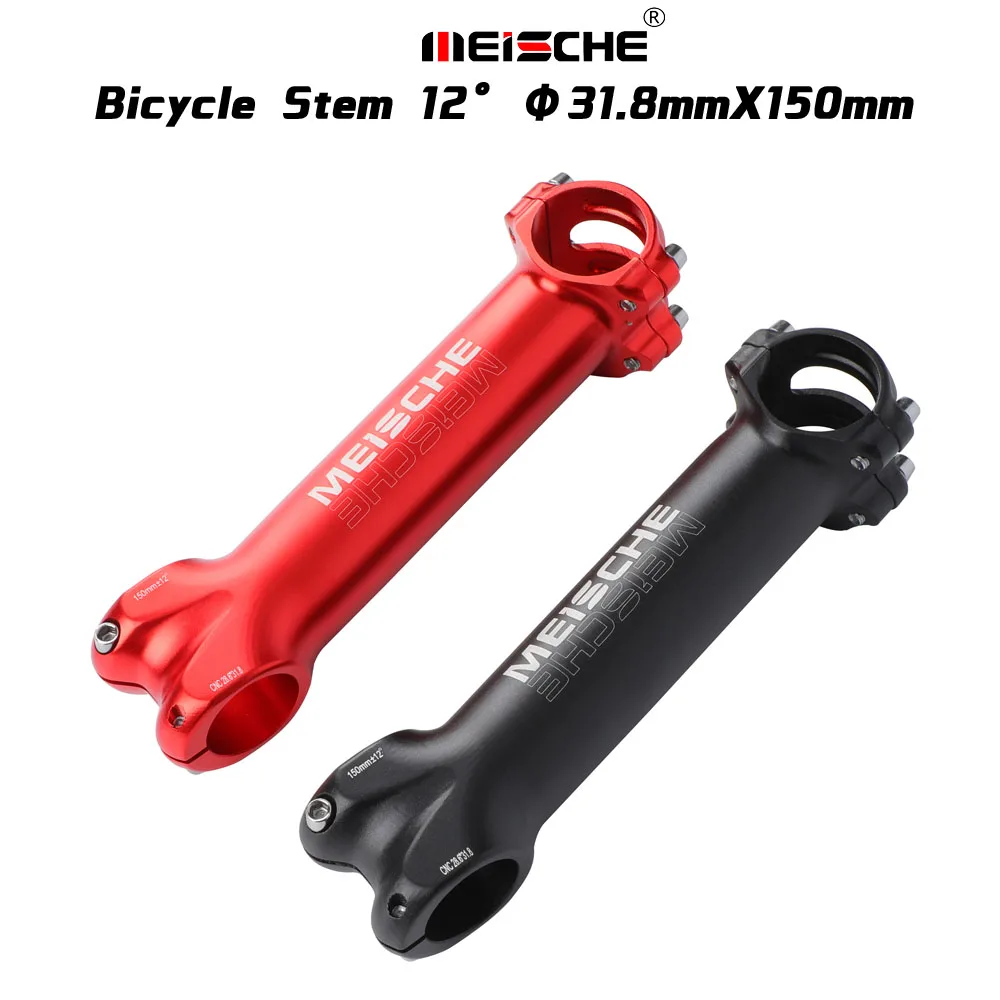 

Meische 12 Degrees Bicycle Stem MTB Bike 150mm Long Lengthen CNC Craft Bike Stem 31.8x150mm Black/Red Cycling Accessaries