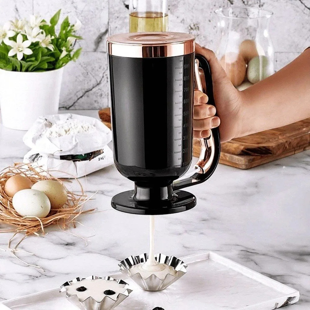 Pancake Dispenser Kitchen Muffins Cupcakes Waffle Pourer Measuring Cup Cake Batter Dough Cream Separator Doser Valve Baking