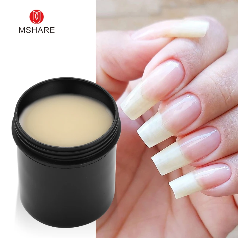 MSHARE 250ml Natural Looking Gel Self Leveling Building UV Led Gel No Burn Nails Extension Skin Color Nude Pink Clear