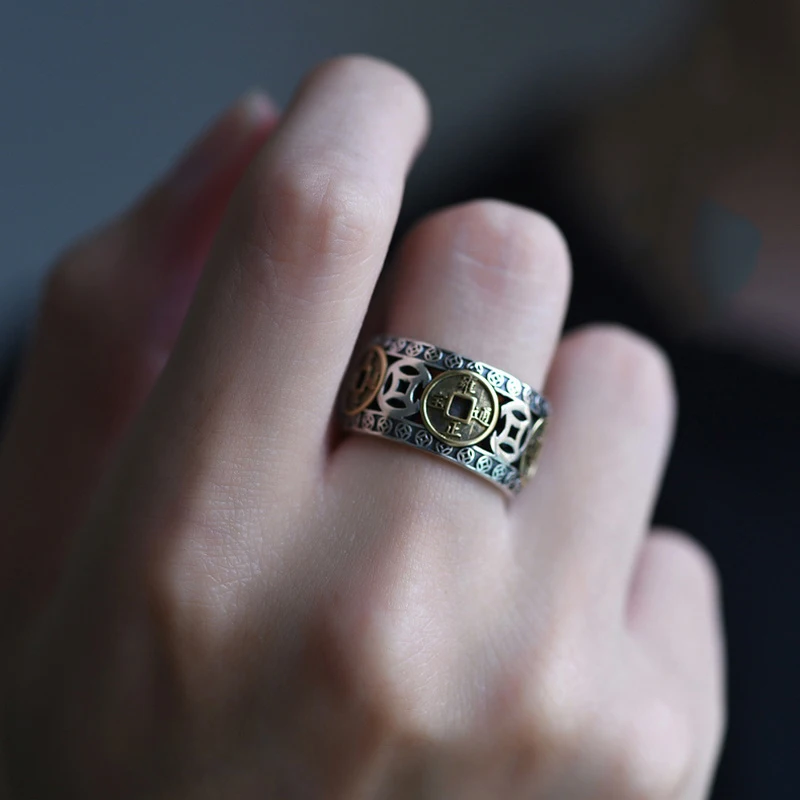 Vintage Pixiu Ring Chinesischer Feng Shui Unisex Amulett Verstellbarer Ring Für Männer Frauen Bringen Reichtum Viel Glück Schmuck Geschenk – Detail 24