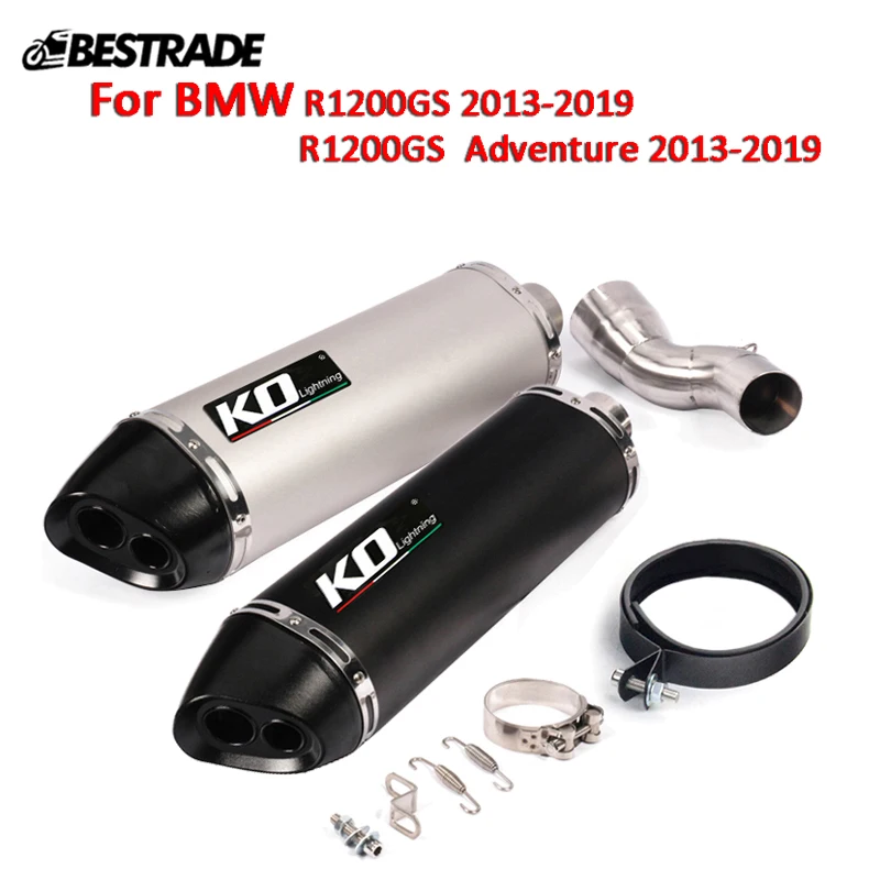 For BMW R1200GS R1200GS Adventure 2013-2019 Motorcycle Exhaust System Mid Link Pipe Slip On 51mm Dual-outlet Muffler Tip Escape