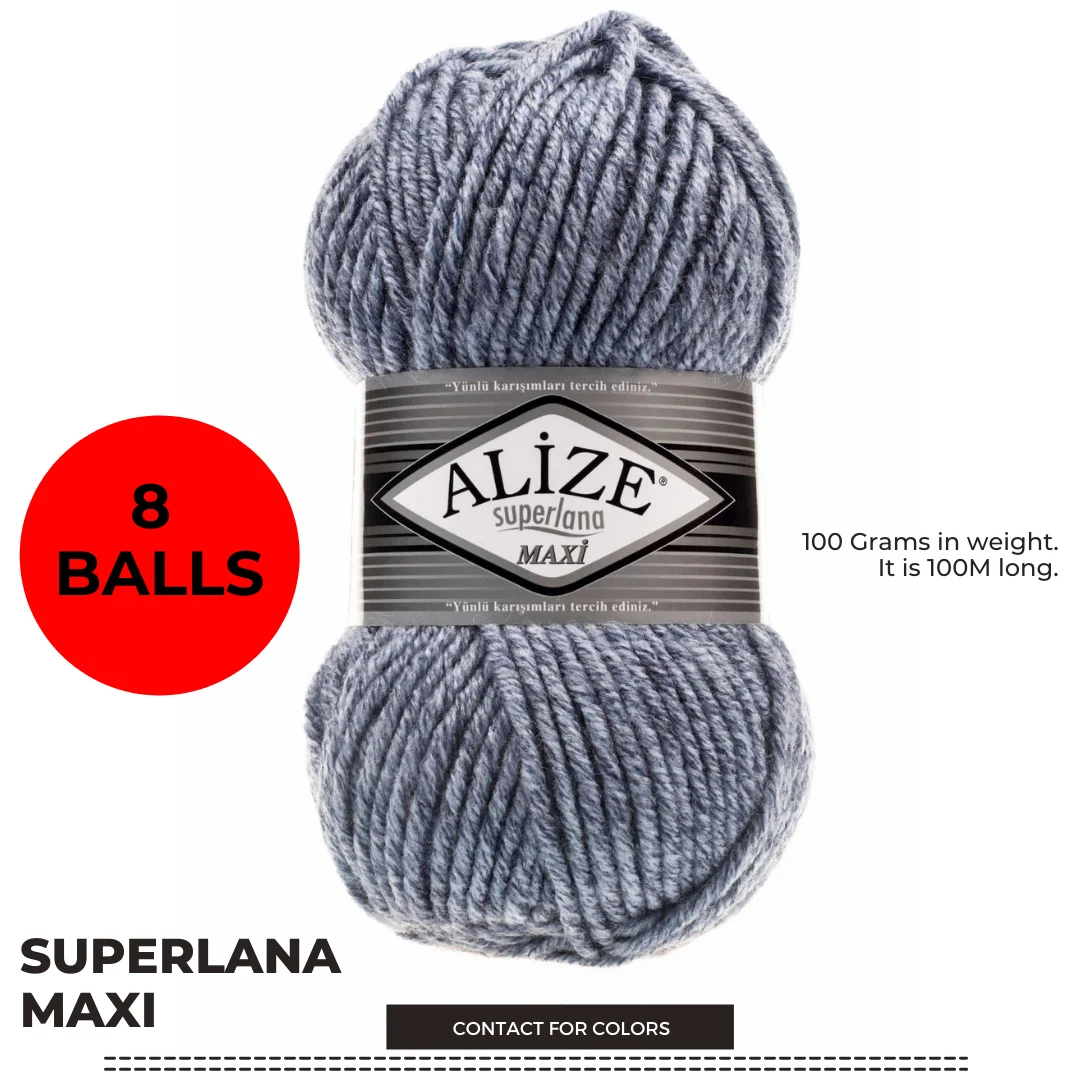 Alize Superlana Maxi 8 Pcs Knitting Yarn Acrylic Yarn Wool Yarn Hand Knitting  Winter Yarn alize superlana maxi