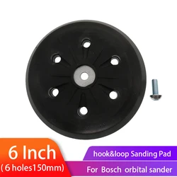 6inch 6 Holes Back-up Sanding Pad Hook&Loop Backing Plate for Woodworking fit Bocsh Orbital Sander Grinding Power Tools