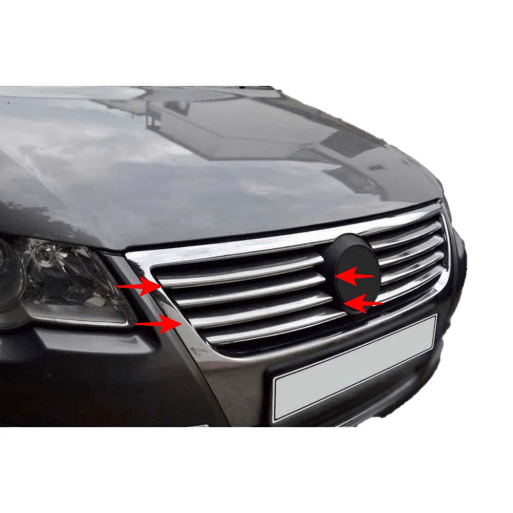 Chrome Grille Additions for Passat B6 Car Accessories for Volkswagen Passat B6 Exterior Parts Stickers Front Grille 2005-2011