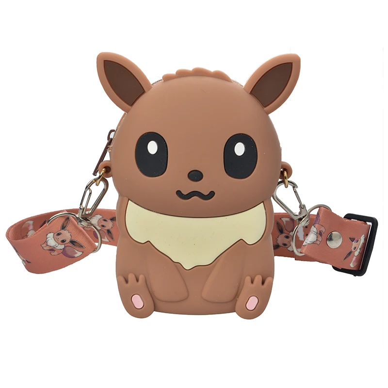 Pokemon Portemonnee Pikachu Anime Figuren Cartoon Model Siliconen Portemonnee Kawaii Persoonlijkheid Mode Schoudertas Kinderen Speelgoed Geschenken