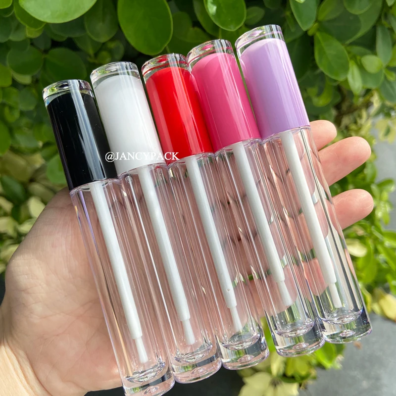 

10/30/50/100pcs 5ml makeup container pink white purple lip balm containers empty lipgloss container packaging wand brush