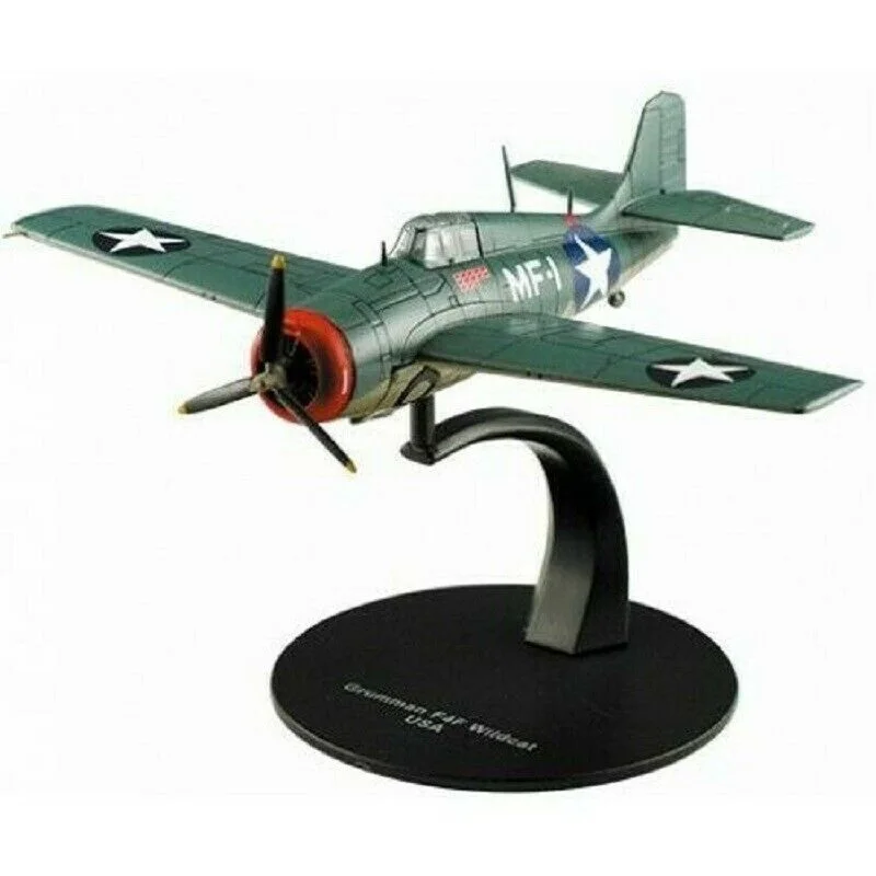 Altaya, Grumman F4F Wildcat USA Plane, 1:72 Scale, Diecast Miniature, World War II Fighter Planes Collection, New in Blister Original Packaging, Model Name on Base