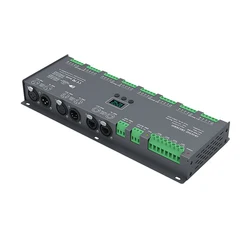 LTECH Led DMX512 Decoder Controller;16/24/32 Channel DMX DC12-24V;3A*24CH Max 96A Output Led RGB Strip RGBW XLR-3/RJ45 Port