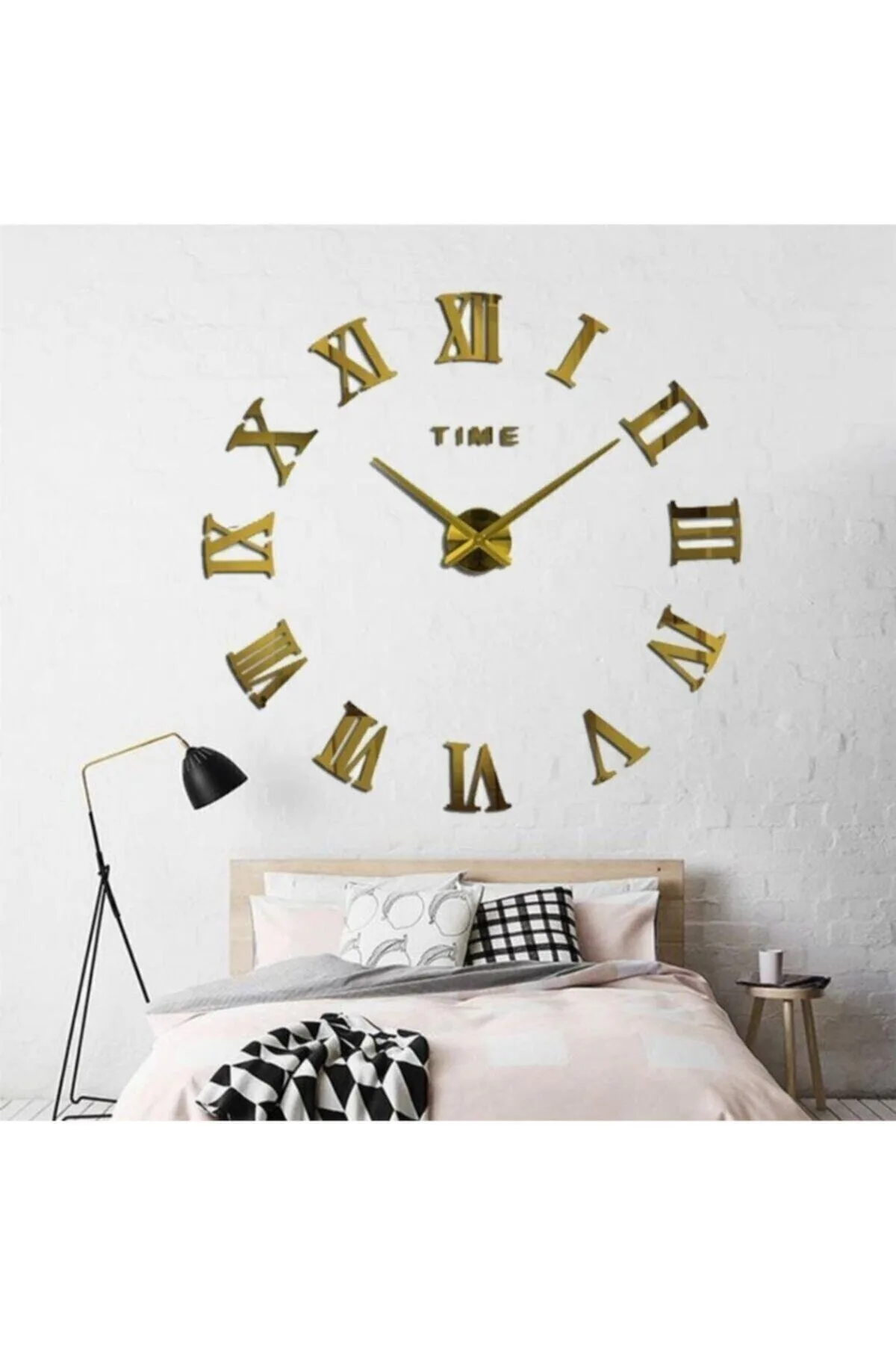 Decorative 3d Wall Clock Plexi Mirror Roman Numeral Big Size