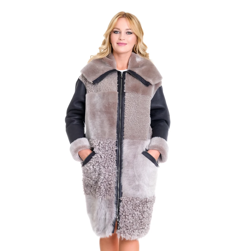 Zoramotti,Women's Fur,Real Fur,Sheepskin,Collar Fox,Winter Wear,Keeps Warm,Turkish,Turkey,Moskow