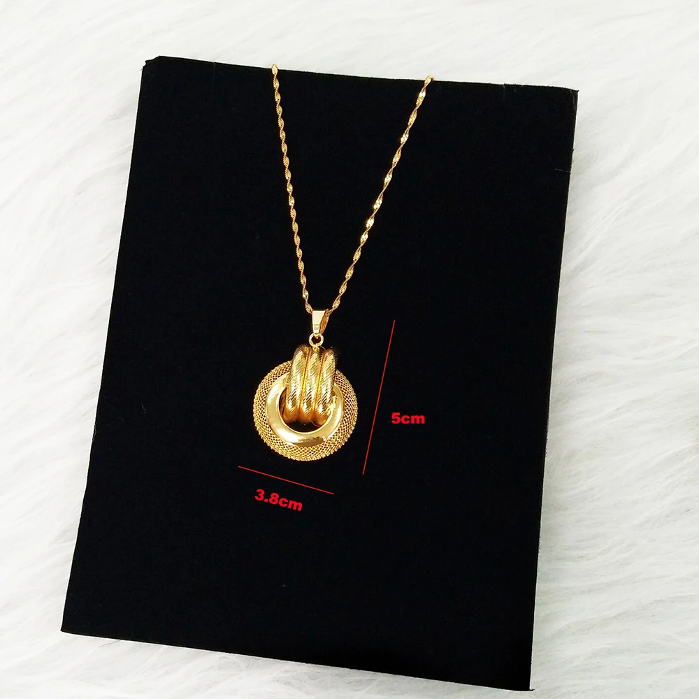 Women's Gold Color Necklace Set with Stud Earrings, Lightweight