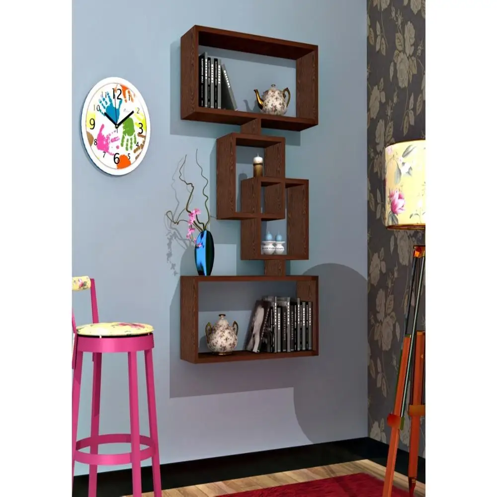 Shelf&Shelf MADE IN TURKEY Modern Shelf 4 Color Options Living Room Wood Wall Book Holder Organizer Bookshelf Rack Bookcase image 4