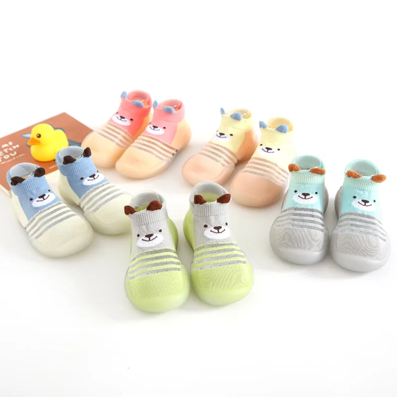 Summer Baby Toddler Non-Skid Sock Shoes Kids Indoor Slipper Breathable Cotton Cold Mesh Lightweight Sole Children First Walking