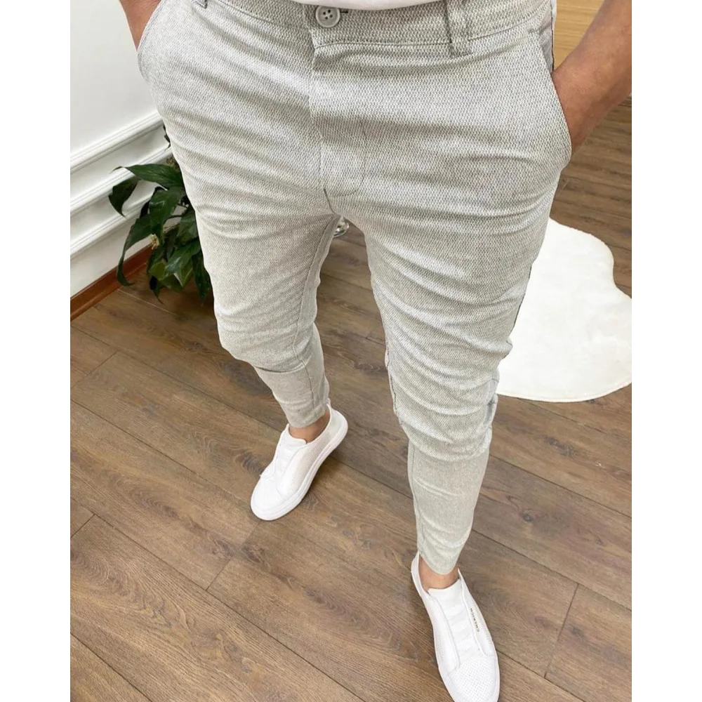 Men\'s Casual Stretch Pants New Solid Color Slim Business Formal Office Versatile Interview For Men Daily Wear Hot Selling Shorts