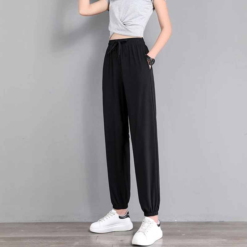 2022 Women Ballet Dance Pants Elastic Waist Baggy Sport Sweat Pants Girls Adult Cycling Jogging Trousers Hip Hop Tracksuit Pants