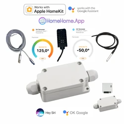 Smart Home Temperature Humidity Thermostat For Apple HomeKit IP67 Outdoor WiFi Sensor Mini Switch Siri Google Cable Gland Box