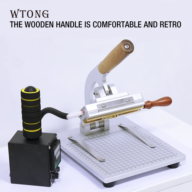 WTONG table-top leather PU paper hot foil stamping machine DIY heat press branding machine