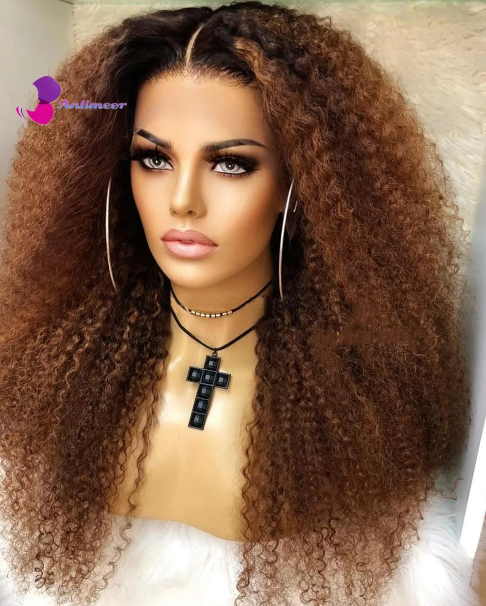 Peruca brasileira da base de seda do cabelo humano do virgin/13x 4/13x6 1bt30 perucas encaracoladas kinky da parte dianteira do laço pré arrancadas com o cabelo do bebê para a mulher preta