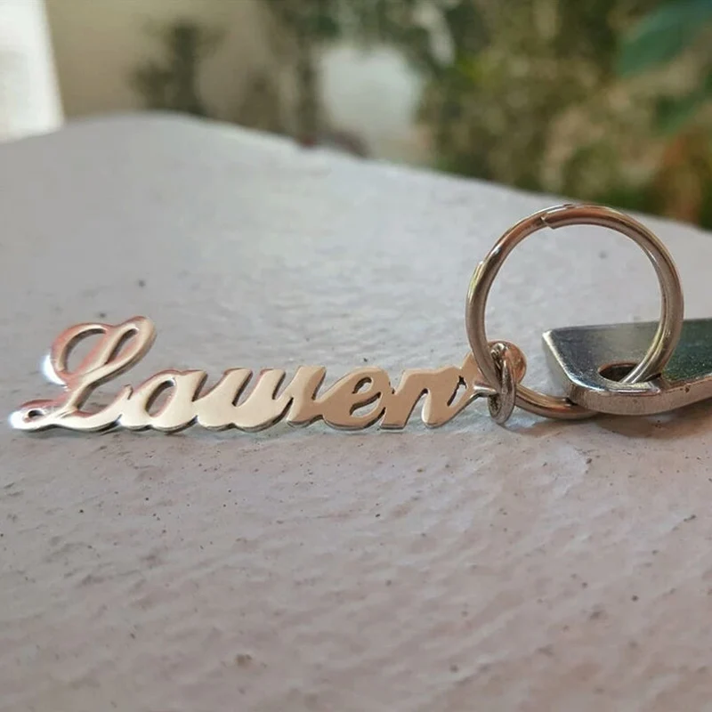 Custom Name Keychain Stainless Steel Personalized Gold Color Key Chain llaveros para mujer Charm Jewelry BFF Bijoux Femme