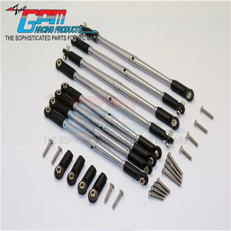 GPM ALUMINIUM ANTI-CLOCKWISE THREAD STEERING TIE ROD - 8PCS SET FOR TRAXXAS 1/10 E-REVO/SUMMIT/REVO/REVO 3.3 Upgrade