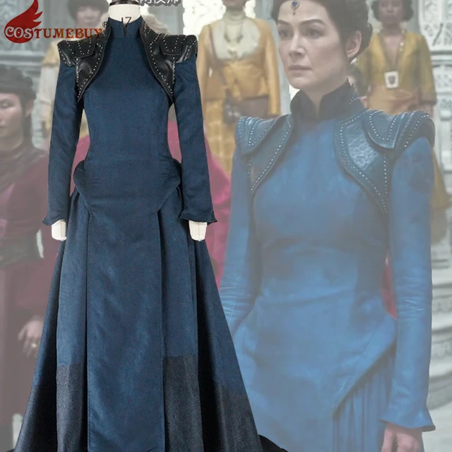 The Wheel of Time Moiraine Damodred Cosplay Costume Blue Dress Cape Witch  Medieval Dress Halloween Outfit