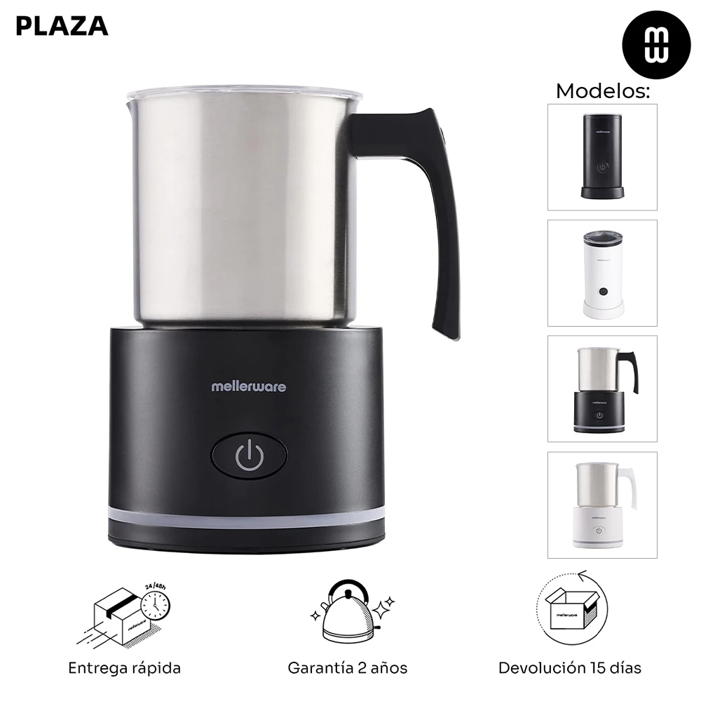 Mellerware-Frothy milk foamer! 600W | 250ml | 3en1 (hot/cold foam, heat and foaming) | Automatic shutdown | Chocolate cappuccino coffee heater | 360 ° | Milk vaporizer