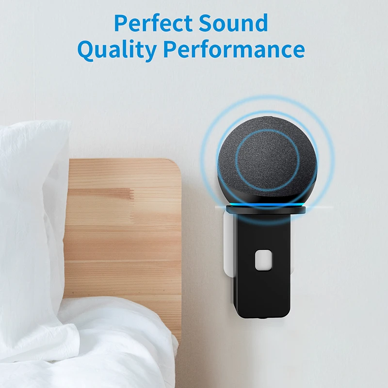 رف تثبيت حائط منفذ من PlusAcc لـ Alexa Echo Dot 5th 4th Gen Echo Pop موفرة للمساحة ملحقات مدمجة لإدارة الكابلات