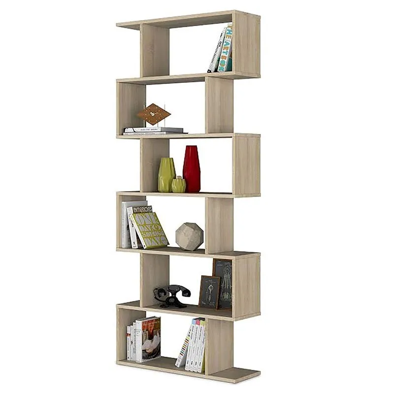 High Oak shelf, living room shelf, bookcase shelves, corner shelves. Measures: 192x80x24 cm