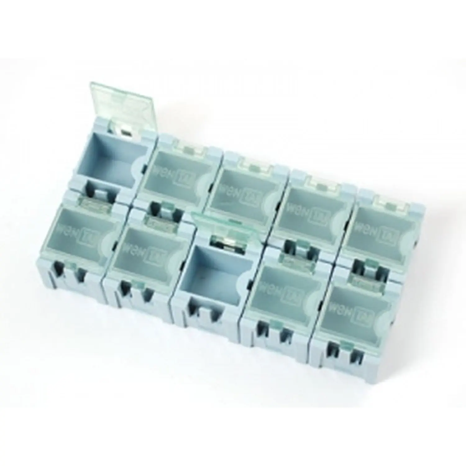 10 x modular SMD components box with lid