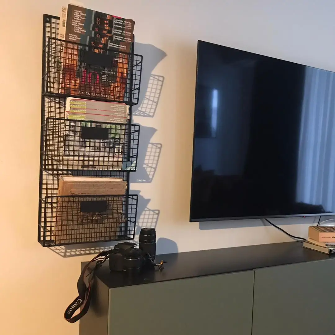 Logam Dinding Rak Rak Buku 3 Bermata Majalah Rak WD-233