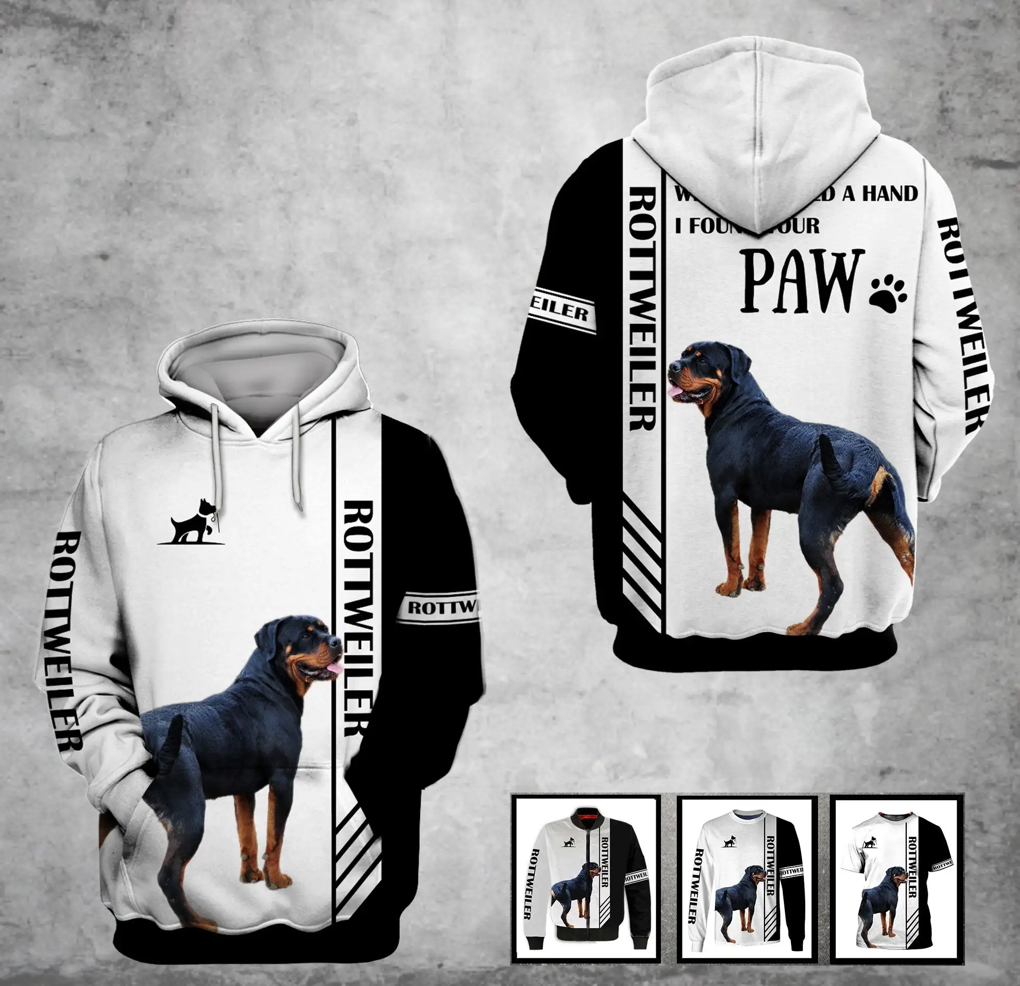 Dog Lover Rottweiler 3D Printed Autumn Men Hoodies Unisex Pullovers Zip Hoodie Casual Sweatshirt Tracksuit Cosplay Long Sleeve