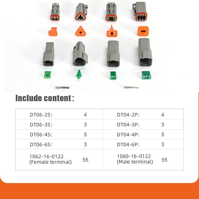 140PCS  DT Kits DT06-2S 3S 4S 6S DT04-2P 3P 4P 6P Deutsch Connector Kits