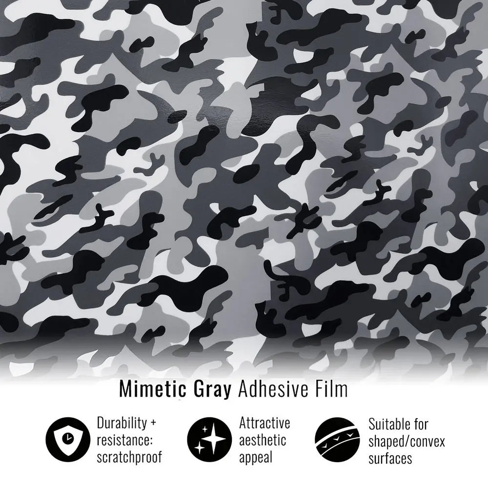 Adhesive film for Car Wrapping, Mimetic Gray