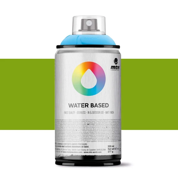 Spray paint brand MTN Water Based Color Brilliant Light Green 300 ml Montana low pressure Little Ideal smell interior