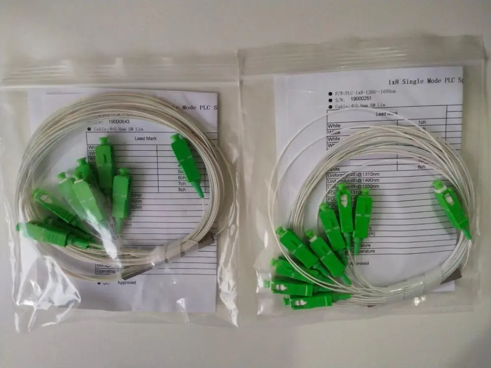 

Free shipping 30pcs FTTH passive Fiber Optical splitter 1/8 Spliter PLC 1x8 PLC splitter SC/APC SC/UPC