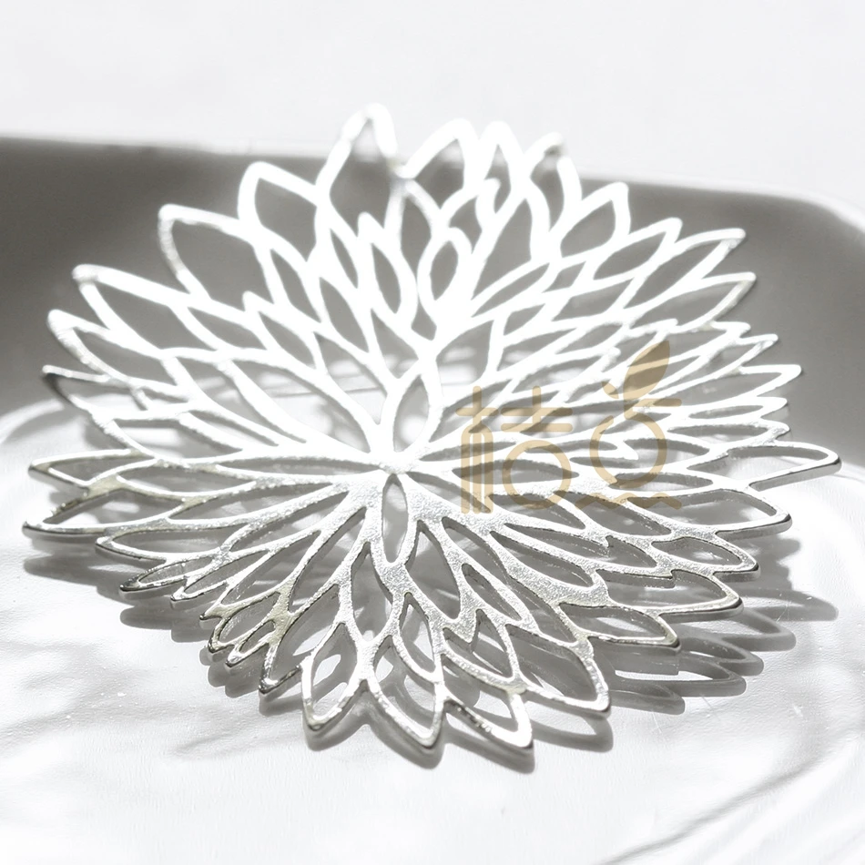 DIY Supply-Laser Cut Solid Brass Finding Flower - Link - 56x44mm (4352C)