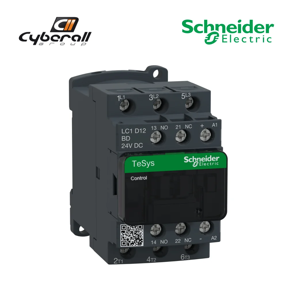 Schneider Electric-Cyberall-Tesys D - 3 pole Contactor connector (3 NA) - AC-3 - 440 V 12 A - 24 V DC coil reference: LC1D12BD